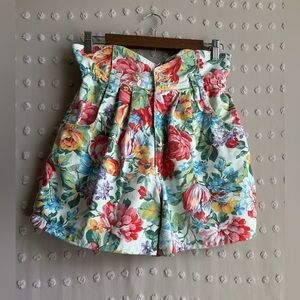 International Image Trends 100%‎ Cotton Floral High Waisted Shorts Sz M